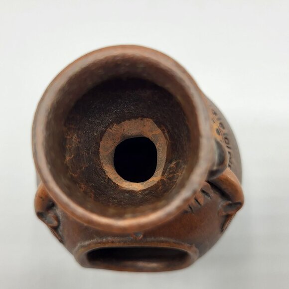 Vintage Signed Terracotta Folk Art Handcrafted Clay Incense Burner Female Figure - Picture 13 of 15